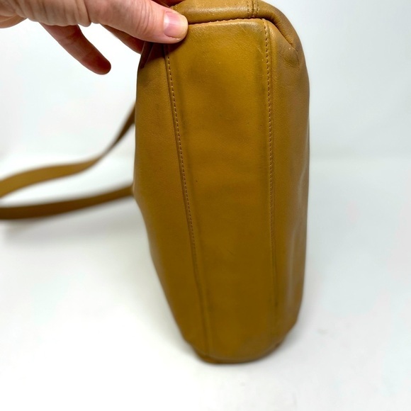 Talbots Leather Crossbody Bag – Yellow Tan – Adjustable Strap - Picture 5 of 12
